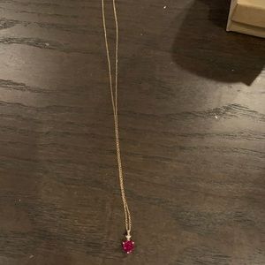 Ruby 10k heart necklace